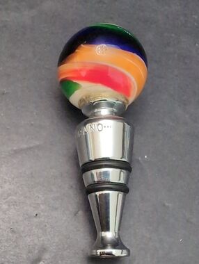 Murano, Multicoloured Hand blown Glass Wine Bottle Stopper.